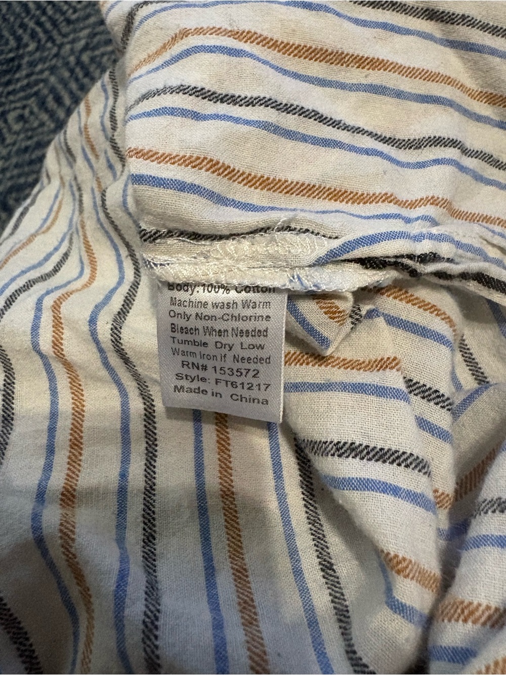 Bohme Casual Striped Short Sleeve Shirt - cream, Blue & Brown - Picture 3 of 3